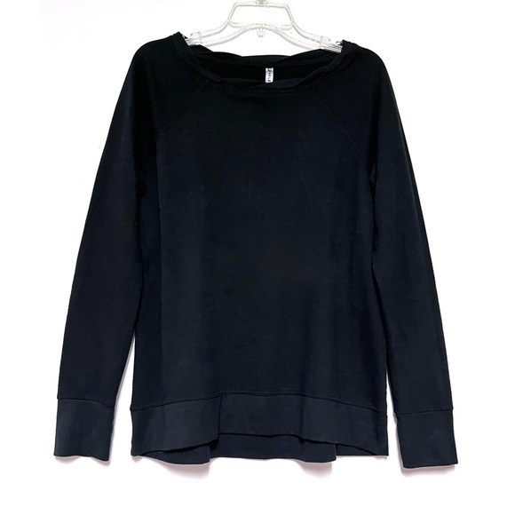 Fabletics Womens Westwood Pullover French Terry Black Medium USA Made Athleisure - Picture 1 of 8